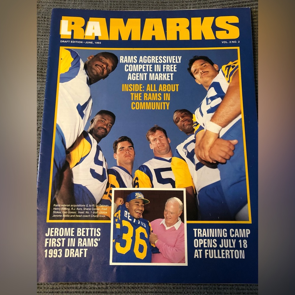 FOOTBALL MEMORABILIA!  1993 Los Angeles Rams